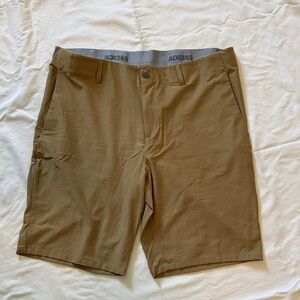 Adidas Men's Khaki Seamless Flex Waist Flat Front Shorts